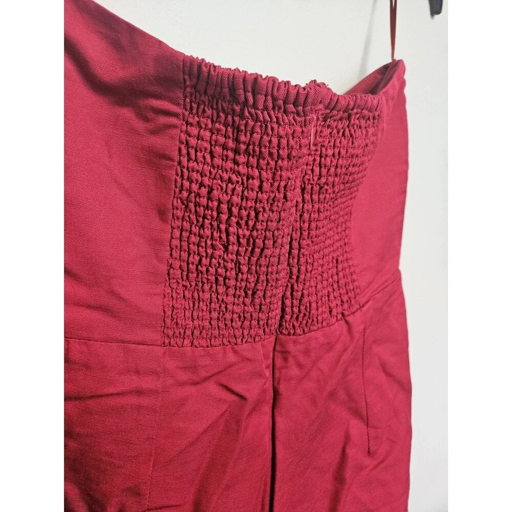Sz S - MNG Mango Long Strapless Jumpsuit Red